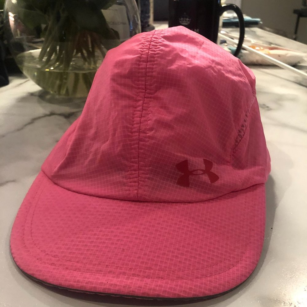 Under Armour Pink Nylon Parachute Running Jogging Baseball Cap Hat Hot Pink NEW